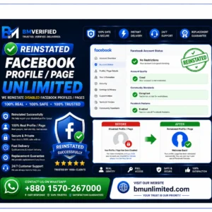Buy reinstated verified Facebook Profile and Page with Facebook Business Manager for managing Meta advertising, business assets, and Pages.