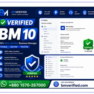 Buy Verified BM 10, a trusted Facebook Business Manager with 10 ad accounts for secure Meta advertising, business asset management, and campaign growth.