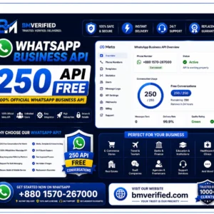 Buy Verified Facebook Business Manager (Verified BM 1) with WhatsApp API approval and a 250 conversation limit for secure Meta business management.